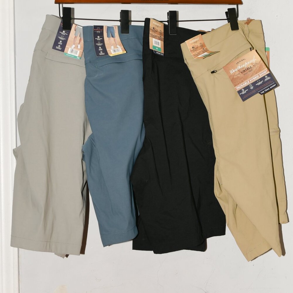 4  pairs-Weatherproof Men's The‎ Trail Shorts Packable Hybrid Quick Dry Shorts